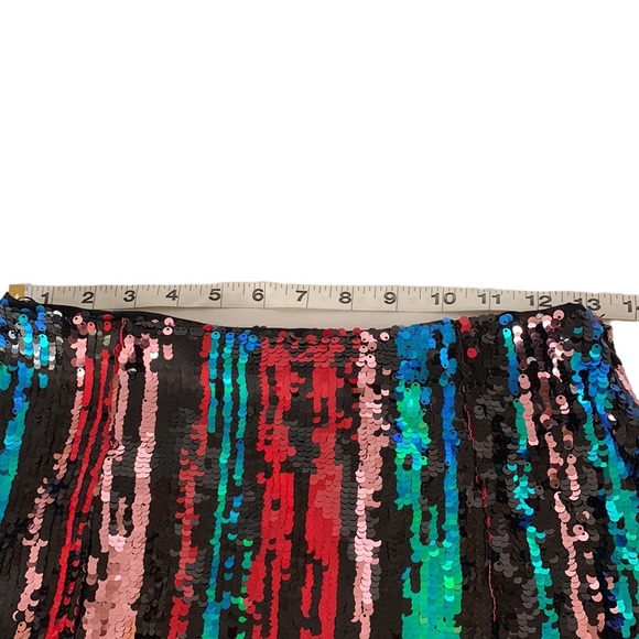 Anthropologie Lenon sequin skirt ⬇️💲bold  colors red blue/turquoise/black, S - Picture 4 of 10